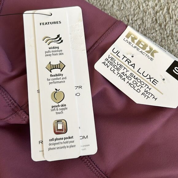 RBX Ultra Luxe Velvety Smooth Capri Leggings, Small, Rose Color, NWT - Picture 4 of 7